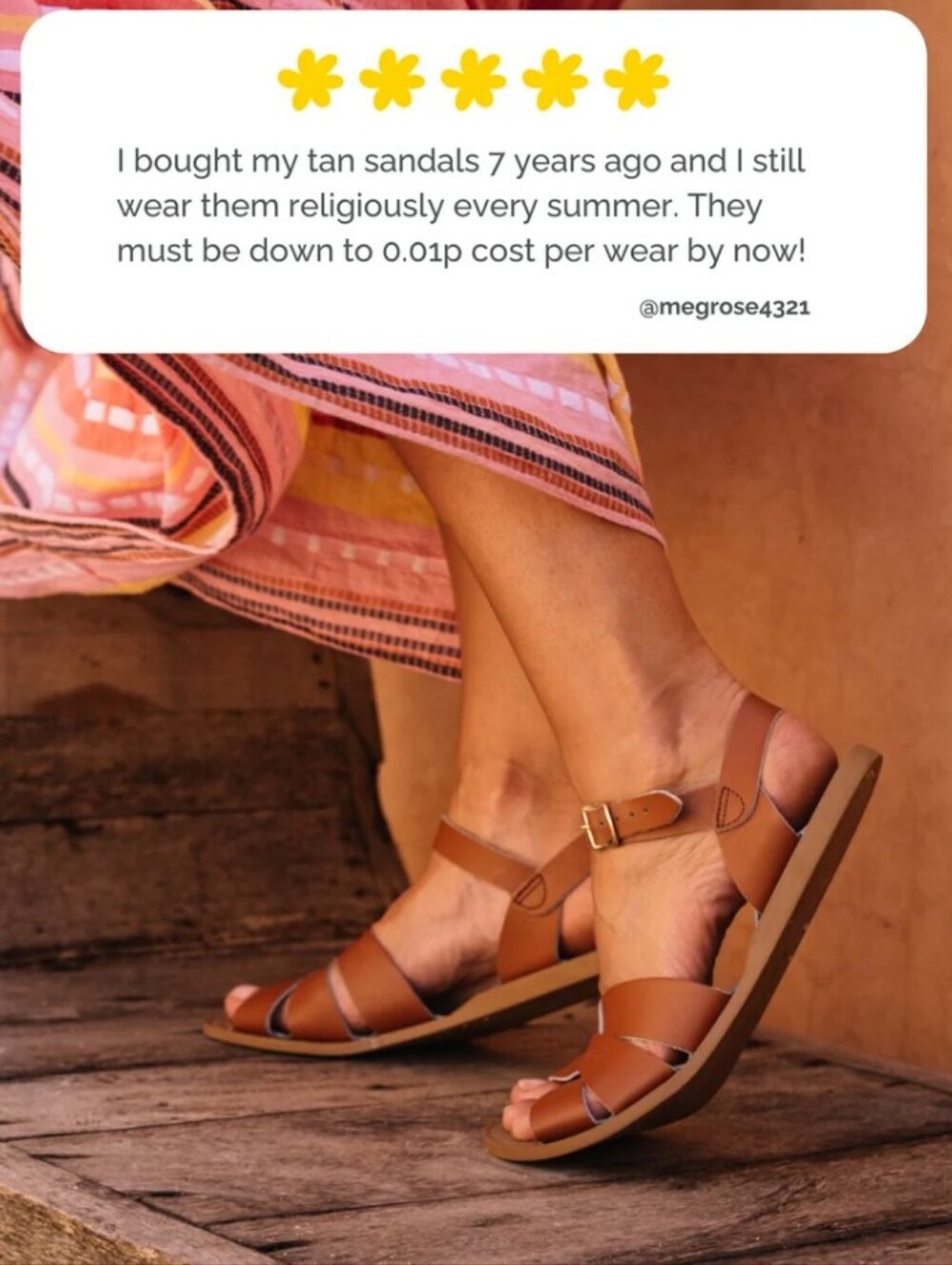 US Size 8 Salt Water Original sandal In Tan Water Friendly Leather!